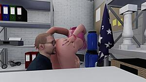 Huge Breasted Teen Gets Ass Fucked By LP Officer At Work
