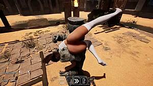 Lara Croft deepthroatuje sochu k jejímu probuzení