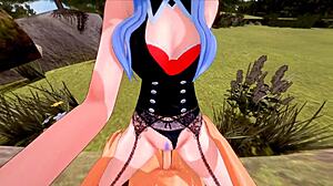 kuro usagi gets wild outdoor anal fucking with creampie