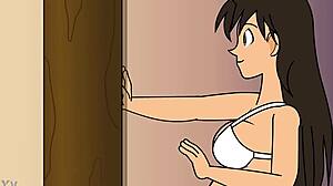 The growth zumo girl in anime animations with huge belly