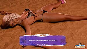 Emma futută intens pe plajă în Grand Tits Adventure ep11 gameplay