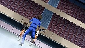 In this hentai sport video, big tits players compete intensely on the field