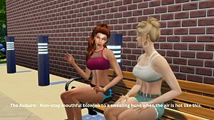 Hunky sims 4 - hot couples hook up and blowjob facial cumshot