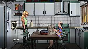 Wow, that lustful landlord teaches innocent jenny passionate kissing!