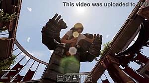 Lara Croft Deep Throats Statue to Awaken It