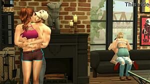 Hunky sims 4 - hot couples hook up and blowjob facial cumshot