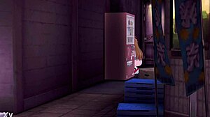 Asuka sucking a big black cock casually