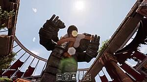 Lara Croft Deep Throats Statue to Awaken It