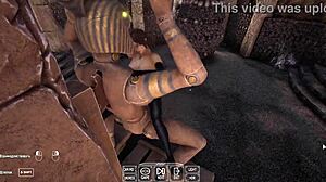 Ancient giant statue awakens pounds lara croft's pussy rhythmically in 3d hentai game animation gangbang creampie