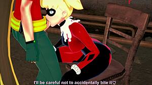 robin caught watchin harley quinn halloween sheer tits full movie