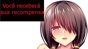 Kurumi Tokisaki's JOI Femdom Commands Drive You Wild in Portuguese Hentai Jerk Off Instructions!
