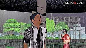 Stepmom's Big Tits Soak Through in Sudden Rain