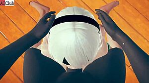 Hentai girl hides big ass tits under missionary monster cock pounding