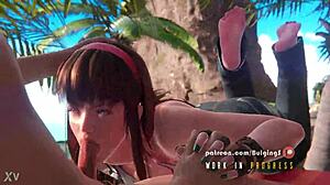 hitomi's deepthroat bulge in dead or alive 3d anime