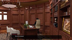 Dude, first time sucking that huge futanari cock at work in Futa Dominium office hentai!