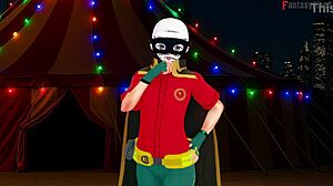 robin caught watchin harley quinn halloween sheer tits full movie