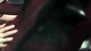 A busty brunette drops to her knees deepthroating demon cock before wild futanari fucking unfolds in fantasy hentai