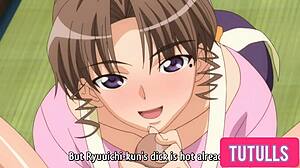 stepmom sneaks up on stepson stroking his cock in hentai taboo scene