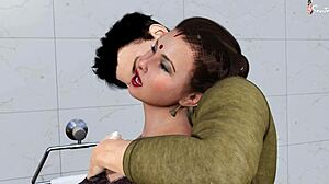 friend's hot curvy stepmom dominates with rough bathroom sex