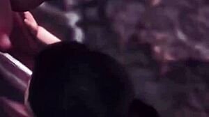 A busty brunette drops to her knees deepthroating demon cock before wild futanari fucking unfolds in fantasy hentai