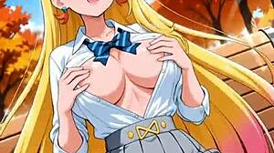 wanna see this hentai blonde masturbate wildly?