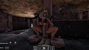 mysterious cave statue anal pounds lara's ass making new hole 3d hentai