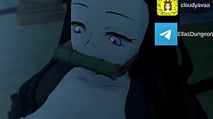 Hey, check out Nezuko deepthroating Zenitsu in this steamy Demon Slayer hentai!