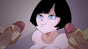 Videl Swallows Double Facial Cum in Dragon Ball Threesome