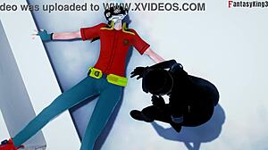 robin caught watchin harley quinn halloween sheer tits full movie