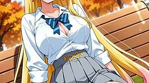 wanna see this hentai blonde masturbate wildly?