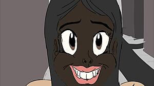 robo 3000 flashes tits outdoors gives public blowjob in anime animation