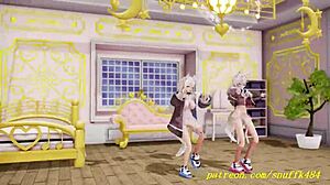 check out this fun novr mmd fuwamoco dance turning into wild 3d hololive hentai vibes