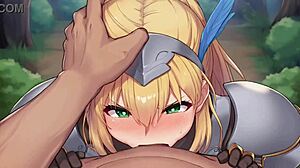 Arkade bard Excalibone derin boğaz oral inek kız binme büyük memeler kreampie AI hmv.