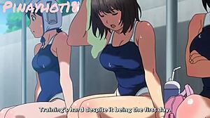 campus swimmers sneak fingering and monster cock fucks between pretty teen asses at university