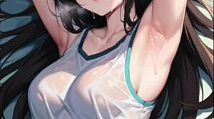 cute young hentai babes stare seductively while flashing sexy armpits and boobs