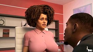 British employee slurps boss's big black cock before deepthroat pounding