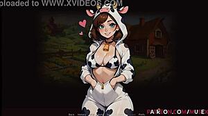 Farmer catches step sis slurping banana blowjob on ranch