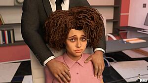 British employee slurps boss's big black cock before deepthroat pounding