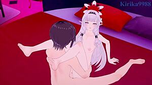 himari and neru from blue archive go wild with intense creampie sex in hentai game