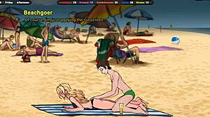 Jenny traps flashing exhibitionist then coats her tits in his thick cum hentai game