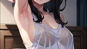 cute young hentai babes stare seductively while flashing sexy armpits and boobs
