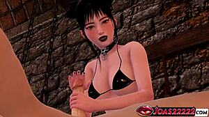 Goth Haruka teases glans with tongue licks sloppy pov blowjob mouth fuck cumshot