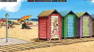 Jenny traps flashing exhibitionist then coats her tits in his thick cum hentai game