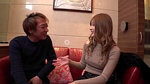 japanese hentai couple's big tits babe slurps huge cock then rides cowgirl doggystyle pov