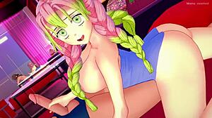 Mitsuri's Towel Tease Leads to Wild Handjob and Blowjob Play