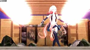 Kawakaze Strips and Dances Seductively in MMD Hentai