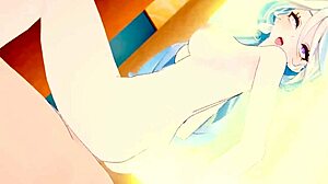 Furina sucks cum loads dry mouth to wet pussy creampie