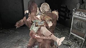 yo check out this filthy raider foursome with double anal and big tits