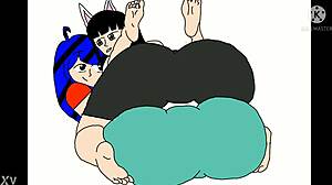 Maki Onitawa Shemale Pounds Iora Fuga in Hard Anime Fuck