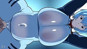 kill la kill's rei ayanami shakes big ass tits in evangelion hentai tease